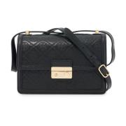 Tory Burch Monogramläder Axelväska Black, Dam