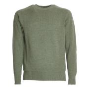 Malo Grön Crew-Neck Sweater Aw24 Green, Herr