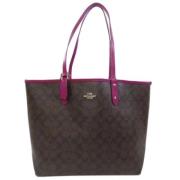 Coach Pre-owned Pre-owned Tyg axelremsvskor Brown, Dam