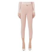 Elisabetta Franchi Stretch Carne Cigaretbyxor Pink, Dam