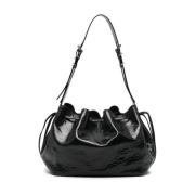 Givenchy Svart Patent Dragsko Axelväska Black, Dam