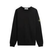 Stone Island Svart Crewneck Sweater Essential Black, Herr