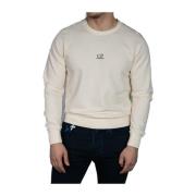 C.p. Company Räfflad crew neck sweatshirt med lins detalj Gray, Herr