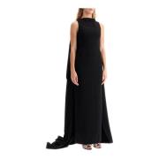 Solace London Elegant Lång Cape Klänning Black, Dam