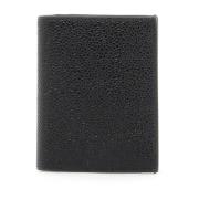 Thom Browne Hamrad Läder Bifold Korthållare Black, Herr