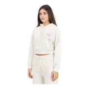 Puma Cropped hoodie Classics Brand Love White, Dam