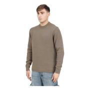 Selected Homme Beige Crew Neck Sweater Män Brown, Herr