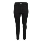 Kaffe Curve Slim-fit Flora Long Svart Denim Jeans Black, Dam