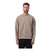 Armani Exchange Beige Bomull Crewneck Tröja Beige, Herr