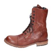 Moma Vintage Läder Ankelboots för Kvinnor Brown, Dam