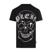 Philipp Plein Skull Print Svart T-shirt Polos Black, Herr