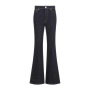 Lanvin Navy Blue Wide Leg Denim Trousers Blue, Dam