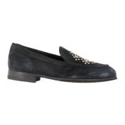 Alberto Fasciani Svart Mocka Studs Loafers Black, Dam