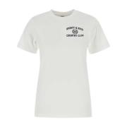 Sporty & Rich Klassisk Vit Bomull T-shirt White, Dam