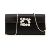 Roger Vivier Kristallblomma Kuvertväska Black, Dam