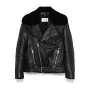 Saint Laurent Svart Biker Skinnjacka Black, Dam