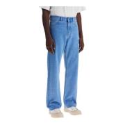 Marni Coated Denim Straight Leg Jeans Blue, Herr