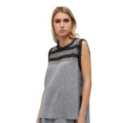 Ermanno Scervino Linnetopp med spets Gray, Dam