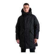 Dsquared2 Polyester Parka med Polyuretanbeläggning Black, Herr