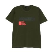 Dsquared2 Grön Logo Print Crew Neck T-shirt Green, Herr