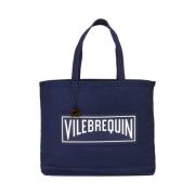 Vilebrequin Stor Canvas Marinblå Unisex Strandväska Blue, Unisex