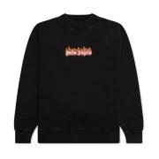 Palm Angels Burning Logo Crewneck 'Svart' Black, Herr