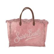 MC2 Saint Barth Mini Handväskor med Strass Logo Pink, Dam