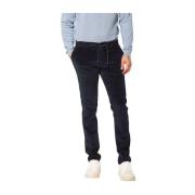 Mason's Marinblå Sammet Chino Jogger Byxor Blue, Herr