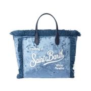 MC2 Saint Barth Mini Vanity Väskor med Fransar Blue, Dam