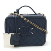 Chanel Vintage Pre-owned Laeder handvskor Blue, Dam