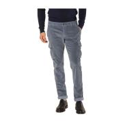 Mason's Slim Fit Sammet Fraktsäck Byxor 500 Linjer Blue, Herr