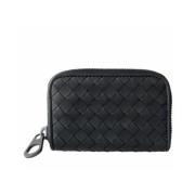 Bottega Veneta Svart läderplånbok med dragkedja Black, Herr