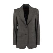 Max Mara Tidlös Enkelknäppt Blazer Gray, Dam