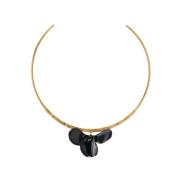 Malababa Guld Petal Choker Halsband Black, Dam