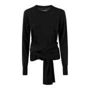 MM6 Maison Margiela Casual Crewneck Sweater Black, Dam