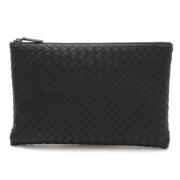 Bottega Veneta Vintage Pre-owned Laeder kuvertvskor Black, Dam