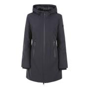 Peuterey Svart Lång Soft Shell Jacka Black, Dam