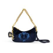 Juicy Couture Sammet Finish Blå Hobo Väska Blue, Dam