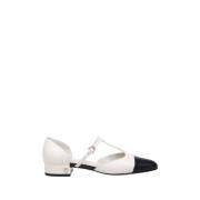 Salvatore Ferragamo Mascarpone/Nero Ballerinaskor White, Dam