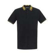 Versace Jeans Couture Printkrage Polo Shirt Black, Herr