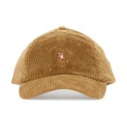 Polo Ralph Lauren Sammet Räfflad Baseballkeps med Pony Beige, Herr