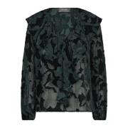 MOS Mosh Elegant Burn Blouse med Volang Green, Dam