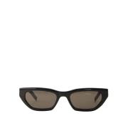 Saint Laurent Rektangulära Svarta Acetatsolglasögon Black, Unisex