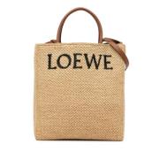 Loewe Pre-owned Pre-owned Raffia handvskor Beige, Dam