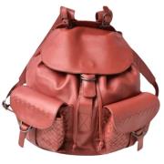 Bottega Veneta Vintage Pre-owned Laeder ryggsckar Red, Unisex