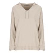 D.Exterior Beige Cashmere Blend Hoodie med Ljusa Detaljer Beige, Dam