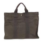 Hermès Vintage Pre-owned Canvas handvskor Gray, Dam