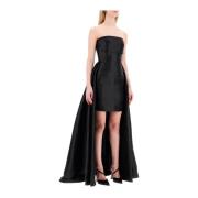 Solace London Elegant Strapless Mikado Miniklänning Black, Dam