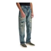 Fear Of God Slitna Straight Cut Denim Jeans Blue, Herr