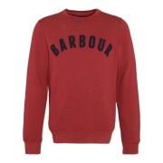 Barbour Prep Logo Crew Sweatshirt Highland Red Red, Herr